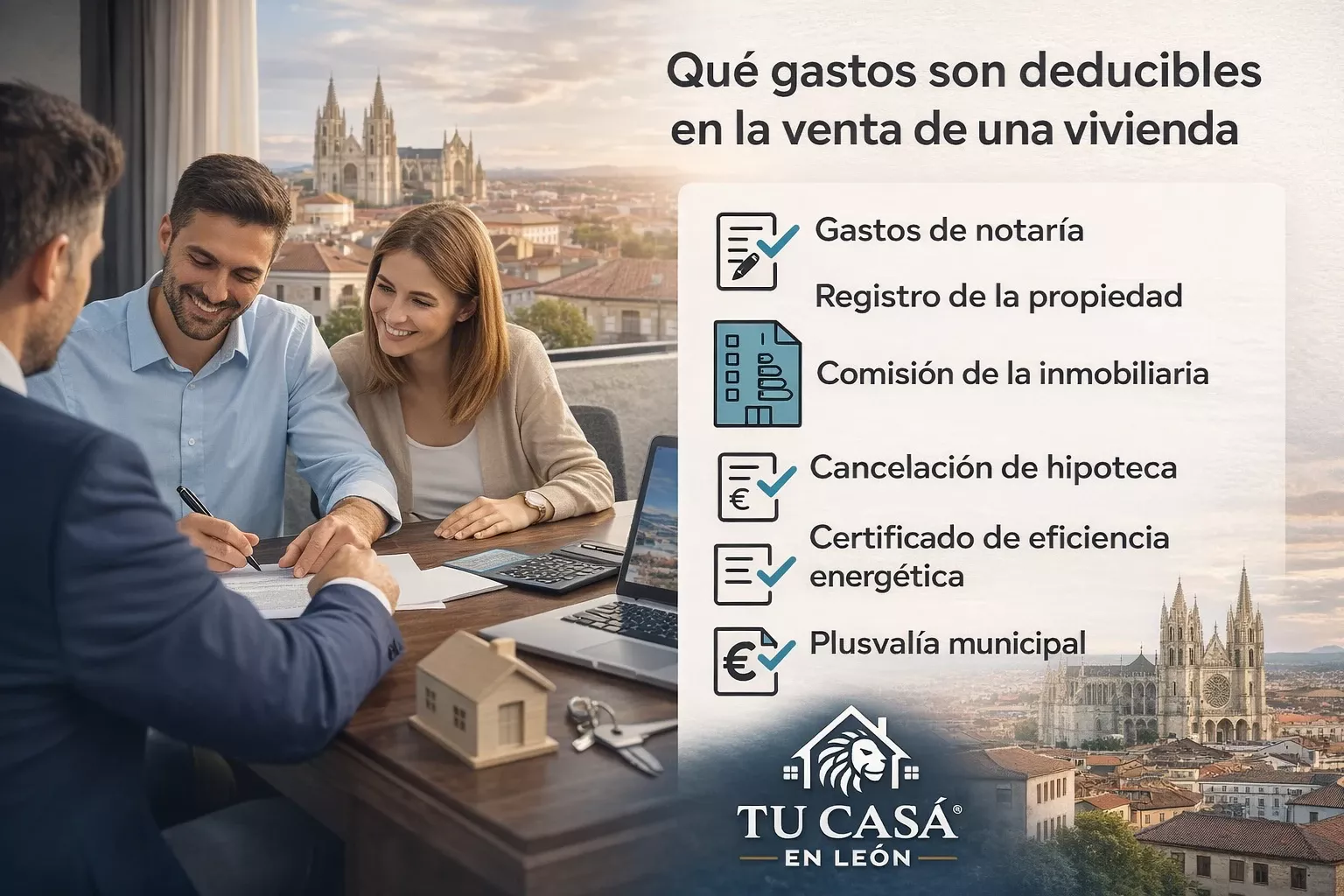 gastos deducibles venta vivienda leon